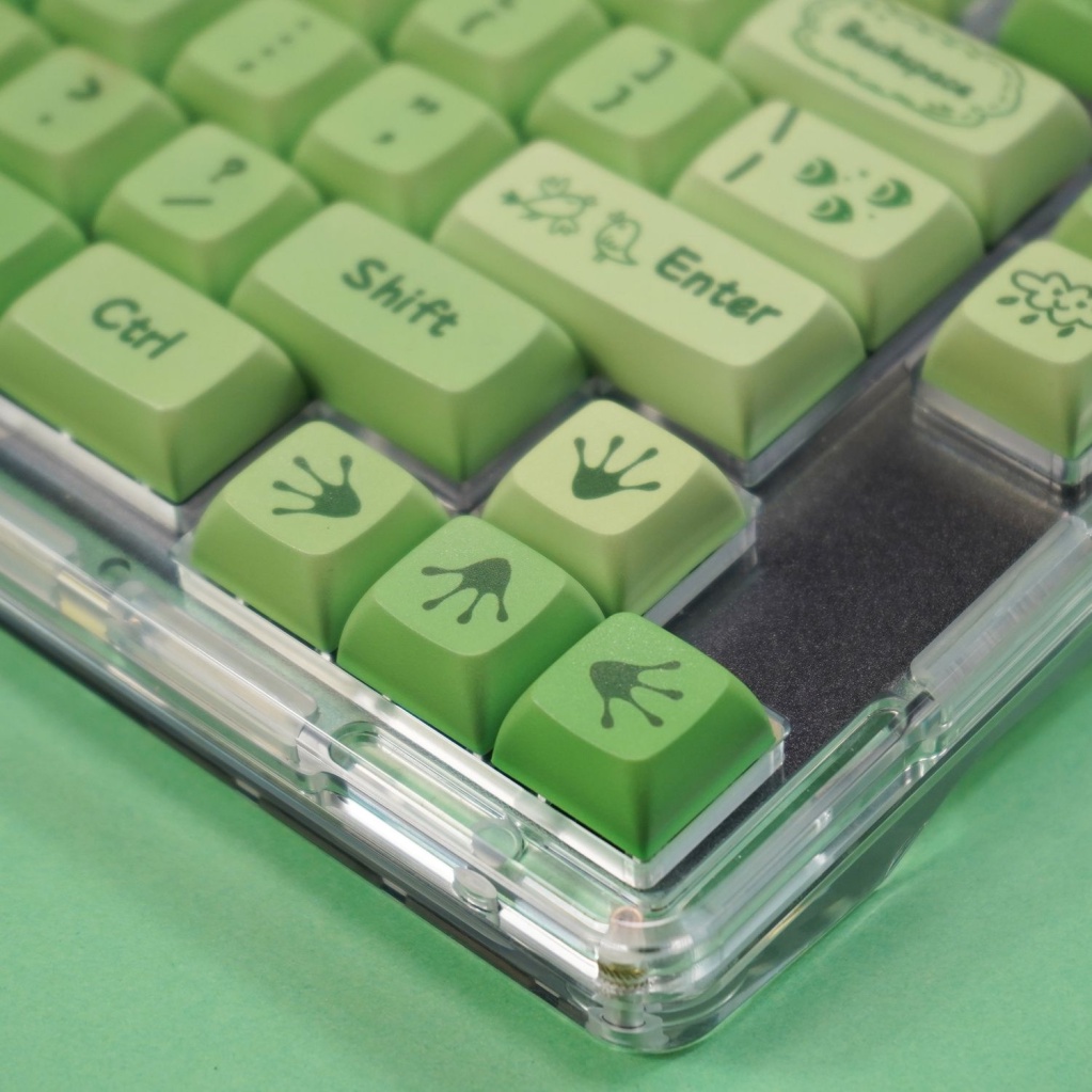 Keycap chủ đề ao sen xanh, keycaps 129 phím, XDA cao 9,5MM, nhuộm thăng hoa PBT, thích hợp cho bàn phím phím 87/68/84/104/108