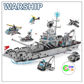 Đồ chơi lắp ráp tàu chiến hạm dài 75 cm siêu to khổng lồ bộ mô hình 6in1 với hàng ngàn chi tiết mảnh trơn to Gon Gin