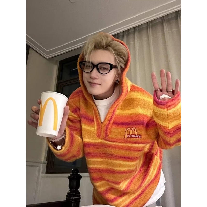 Áo Khoác cardigan Có Mũ Trùm Dáng Rộng Thêu Họa Tiết Xinh Xắn Dành Cho Các Cặp Đôi