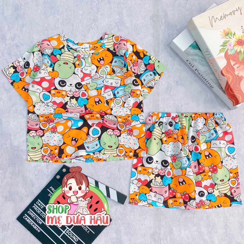 Bộ lanh/tole cộc tay quần đùi bé trai, bộ lanh ngắn bé trai 10-45kg shop mẹ dưa hấu