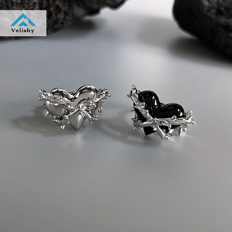 Velishy Nhẫn Hở Hình Nhện / Ngôi Sao / Trái Tim Đính Đá zircon Phong Cách Hàn Quốc Thời Trang Cho Nữ