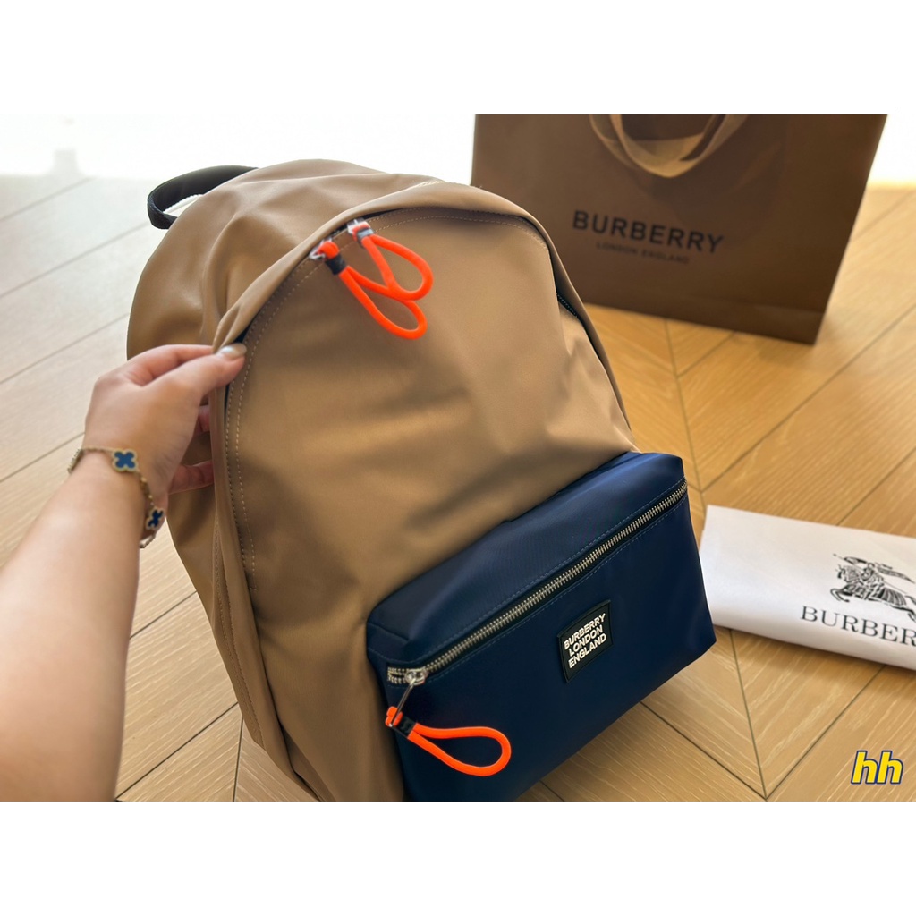 BURBERRY 23 new large nylon backpack travel fashion flexible men's and women's backpack