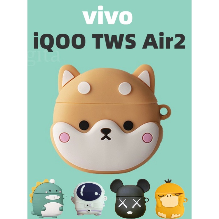 Vỏ Bảo Vệ Hộp Sạc Tai Nghe iqoo tws air 2 / vivo tws air 2 Mềm Họa Tiết Hoạt Hình Sáng Tạo Kèm Móc