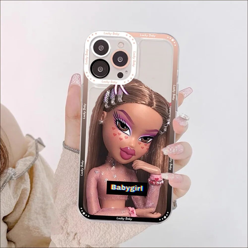 Ốp lưng iphone cạnh vuông JMCase Cute Bratz Doll Búp Bê Barbie 1 7/7plus/8/8plus/x/xs/11/12/pro/max/