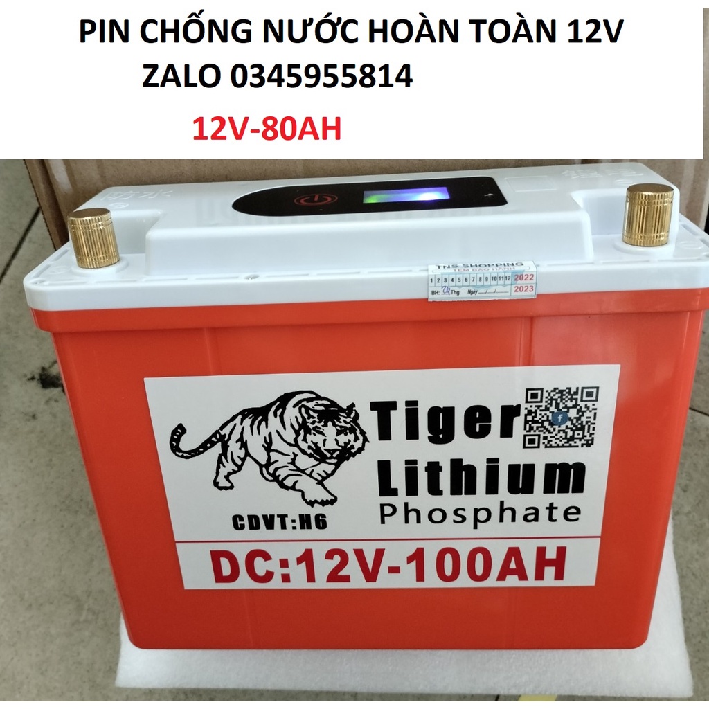 PIN LITHIUM chống nước- pin nhẹ - bền  12V- 100AH chống nước hoàn toàn  lithium