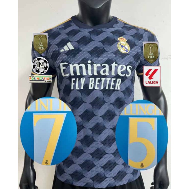 Áo Thun Số 23 24 real madrid Câu Lạc Bộ Bóng Đá bellingham vini jr Cho Nam