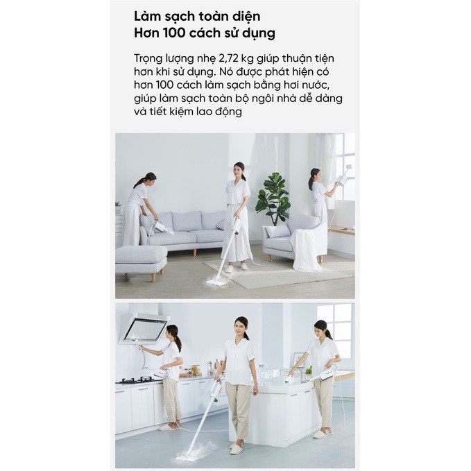 Máy Lau Nhà Bằng Hơi Nước Nóng Mijia DEERMA ZQ600 - Cây lau nhà hơi nước - Dễ dàng và an toàn khi sử dụng, diệt khuẩn