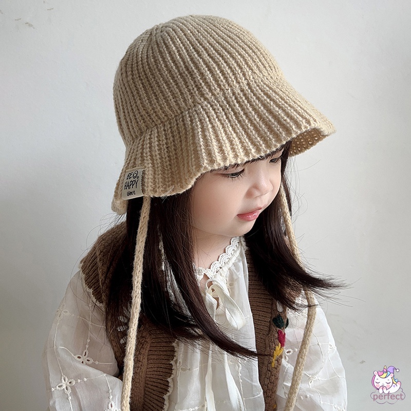 Mũ Len cotton Buộc Dây Ấm Áp Cho Bé