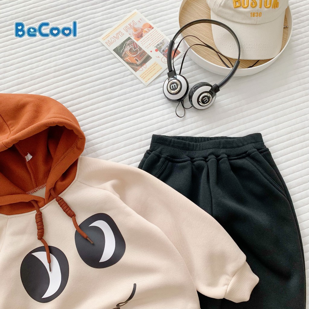 Bộ Nỉ Bông In Hình Mắt BAOBAOKIDS , Bộ Nỉ In Hình Mắt Ngộ Nghĩ Cho Bé Từ 8- 27kg