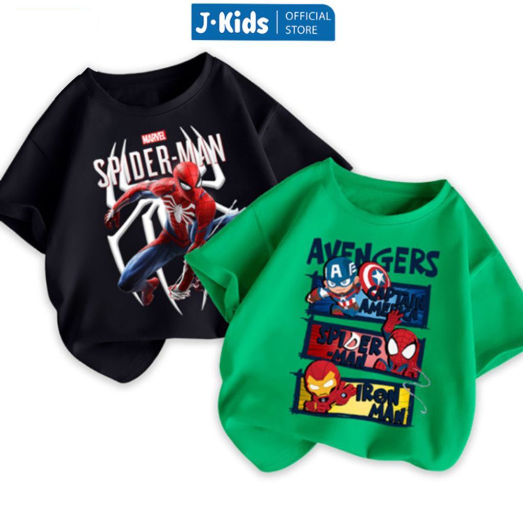 BST Áo MARVEL Áo thun cotton cho bé J-Kids BST áo siêu nhân bé trai phong cách US/UK