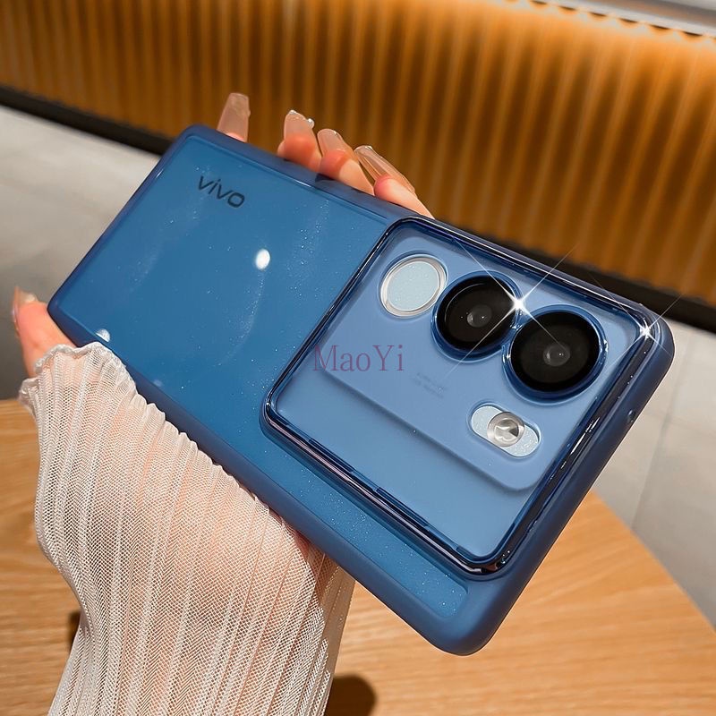 Ôp Điện Thoại Silicon Dẻo Trong Suốt Mạ Viền Cho vivo v27 5g v27pro v27e v23 v23e y27 y36 y78 v29 5g v29pro v29e v29lite 2023 Ốp