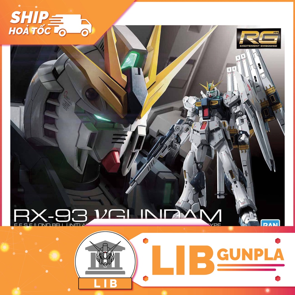 Mô hình lắp ráp Bandai Gundam RG 1/144 RX-93 Nu GundamTặng ô tô