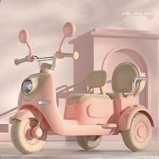 Xe máy điện cho bé máy điện Vespa mẫu mới sử dụng chân ga có đèn nhạc DH 316