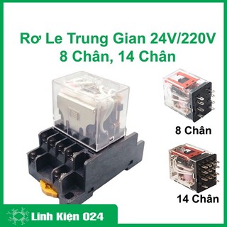 Rơ le trung gian 8 chân 14 chân, relay my4n ly2n 220v 24vdc 12vdc