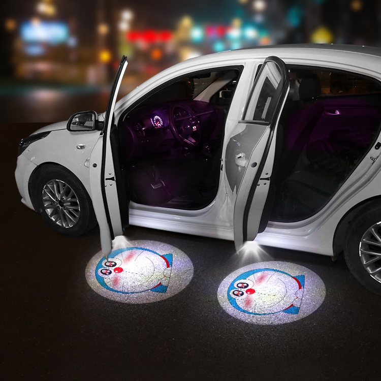 1 Đèn led Không Dây Hình doraemon Dùng Trang Trí Cửa Xe Hơi