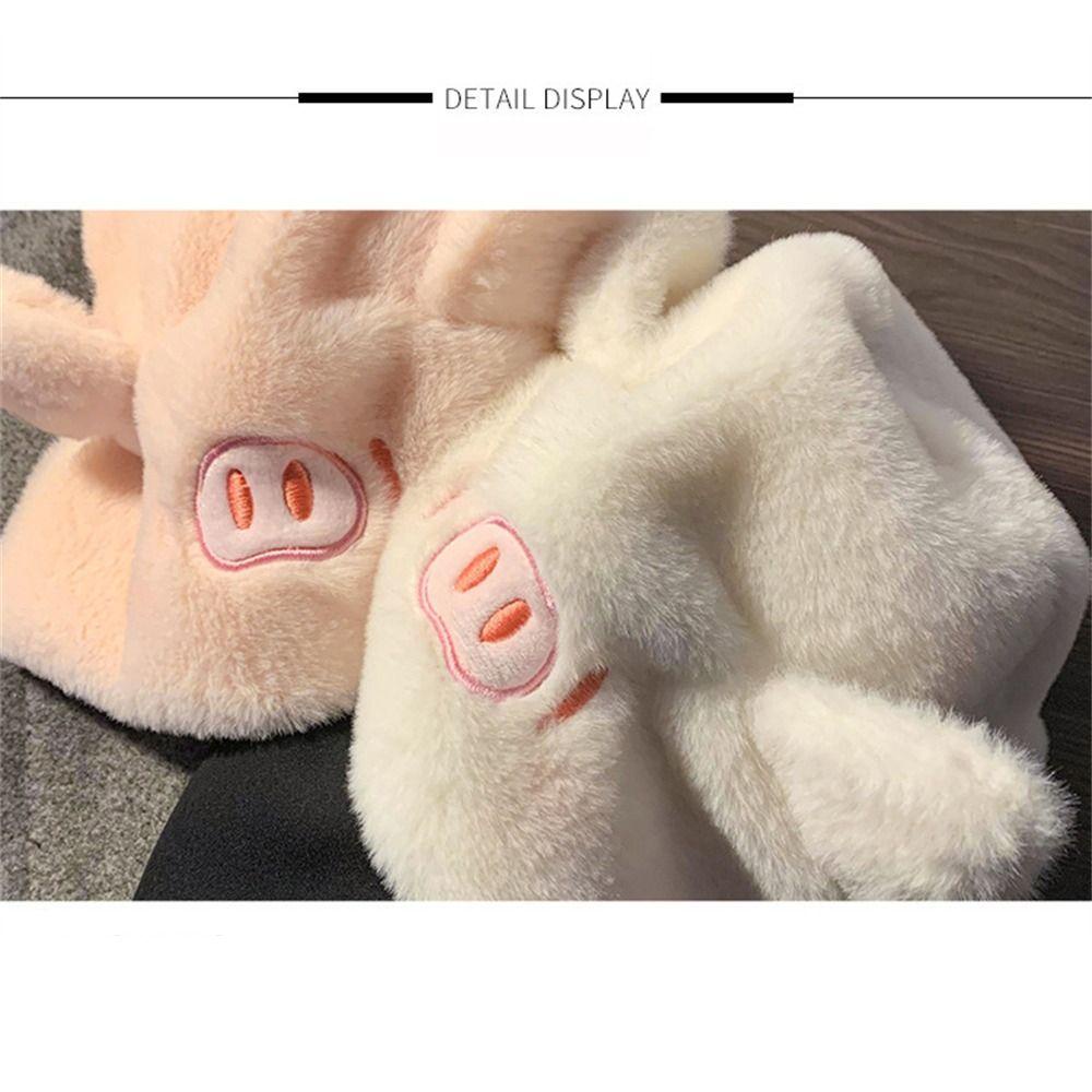 Kent1 Mũ Trùm Đầu Giữ Ấm Mùa Đông Chống Gió Bảo Vệ Tai Hình Chú Heo Nhồi Bông Dày Dặn Dành Cho Bạn Nữ