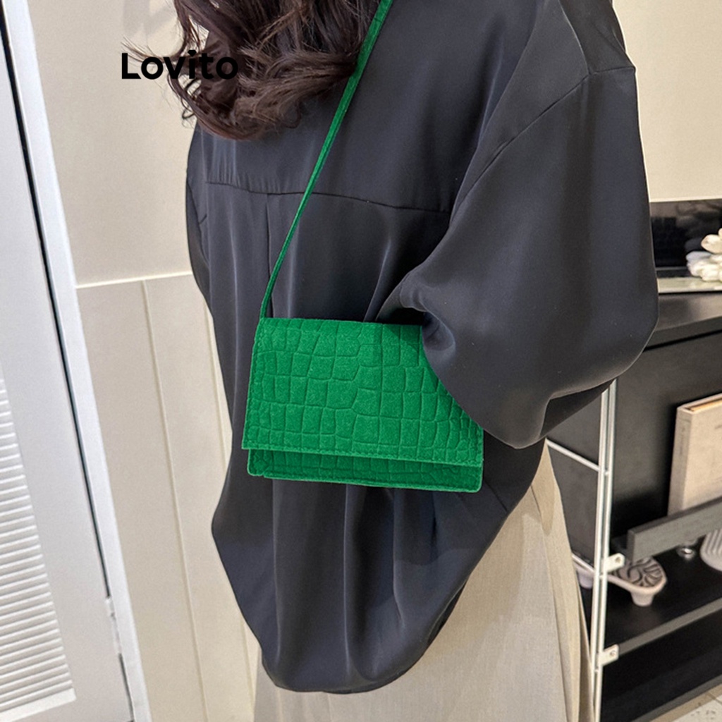 Túi đeo vai nhỏ Lovito cơ bản màu trơn thường ngày cho nữ L69AD080