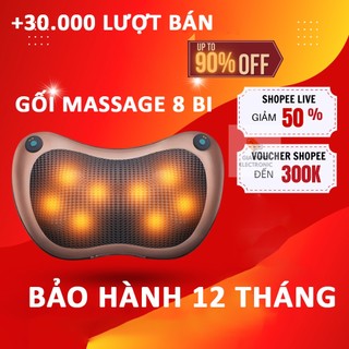 Gối massage hồng ngoại 8 bi cao cấp, gối massage vai gáy hồng ngoại 8 bi - gối massage toàn thân - gia dụng electronic