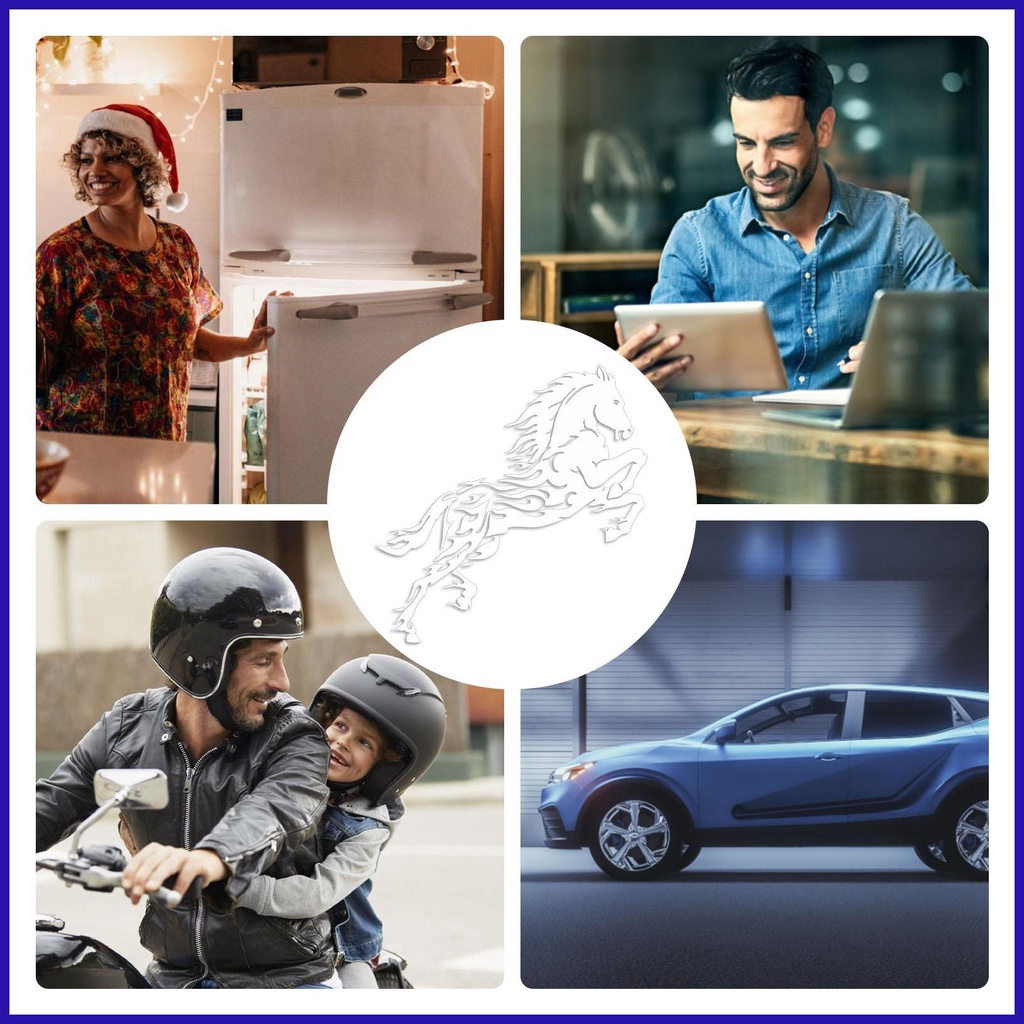 Đề Can Phản Quang Hình Ngựa Chạy Xe Đạp Trang Trí Nghệ Thuật