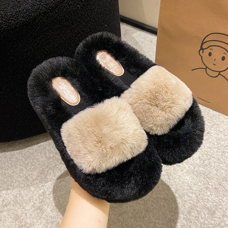 Dép cotton 4cm Màu Đen / Nâu Thời Trang Dành Cho Nữ