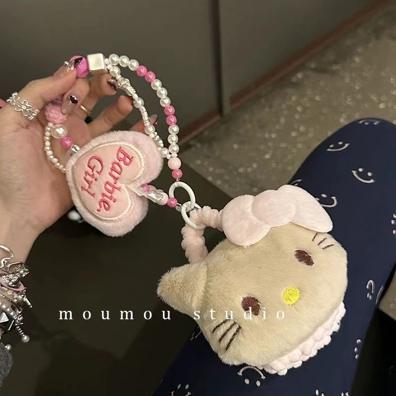 Vỏ Bảo Vệ Hộp Sạc Tai Nghe bluetooth Không Dây airpods1 / 2 3 pro Hình hello kitty Bằng Lông Nhung Dễ Thương