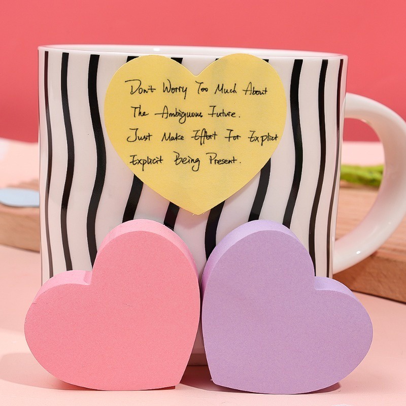 Giấy Dán Ghi Chú / Giấy Ghi Chú Di Động Hình Trái Tim Nhiều Màu Sắc Đơn Giản Cho Trường Học / Văn Phòng Phẩm Học Sinh / Văn Phòng Phẩm mini