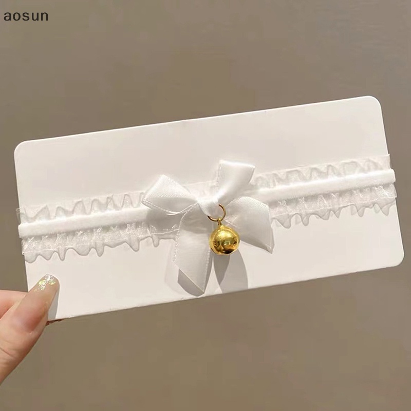 Aosun Băng Đô Tai Mèo Phối Ren Và Chuông Hóa Trang Cho Nữ