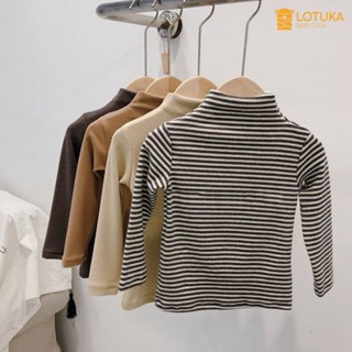 Áo Giữ Nhiệt LOTUKA Chất Liệu Lót Lông Nhung Cao Cấp, Áo Dài Tay Cổ Lọ Ấm Áp Cho Bé, Quần Áo Trẻ Em Size 4-18kg