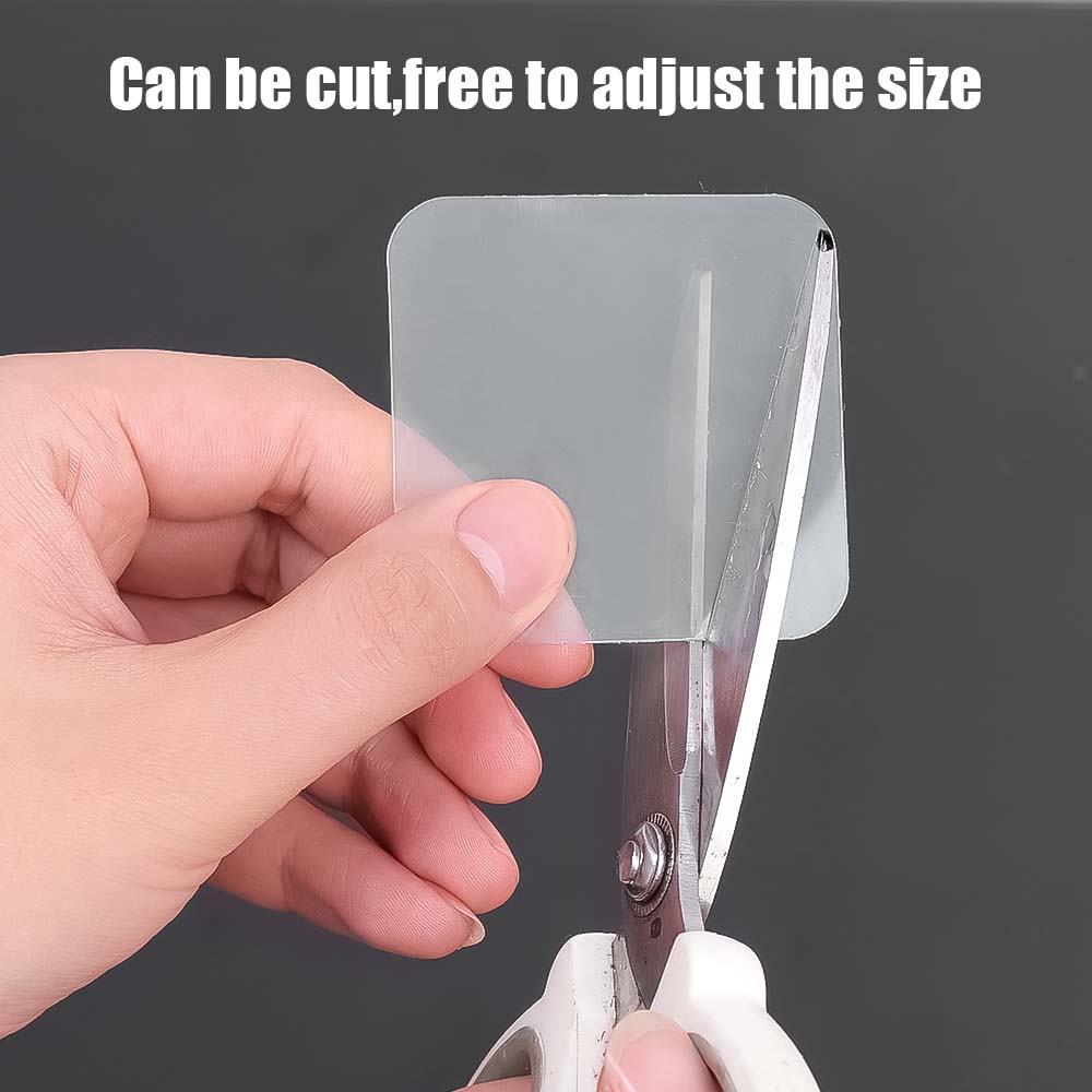 Bộ 10 Miếng Dán nano Hai Mặt Hình Vuông Trong Suốt Siêu Dính Chống Thấm Nước Kích Thước 60x60mm