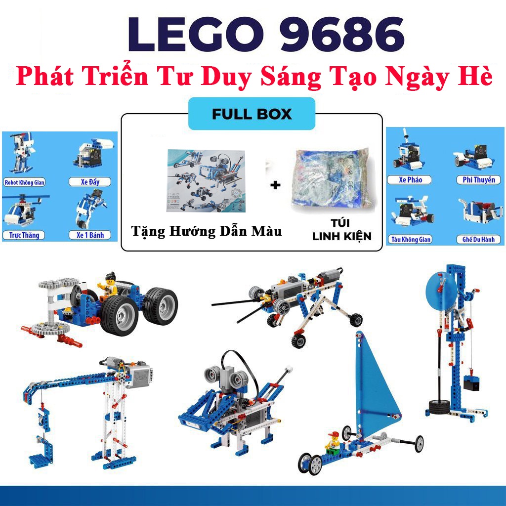 Đồ Chơi Lắp Ráp 9686 Kỹ Sư Cơ Khí Có Động Cơ + Tặng sách hướng dẫn màu, đồ chơi lắp ráp thông minh [Tặng Quà]