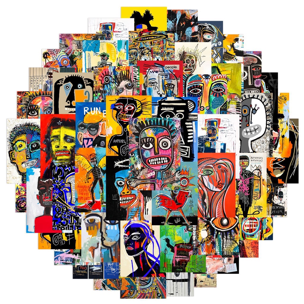 Bộ 50 Miếng Dán Trang Trí Mũ Bảo Hiểm / Bút Chì Chống Thấm Nước Họa Tiết graffiti Độc Đáo