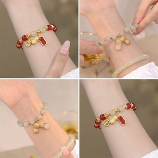 Vòng tay hạt đậu may mắn bằng ngọc bích may mắn thời trang cho nữ