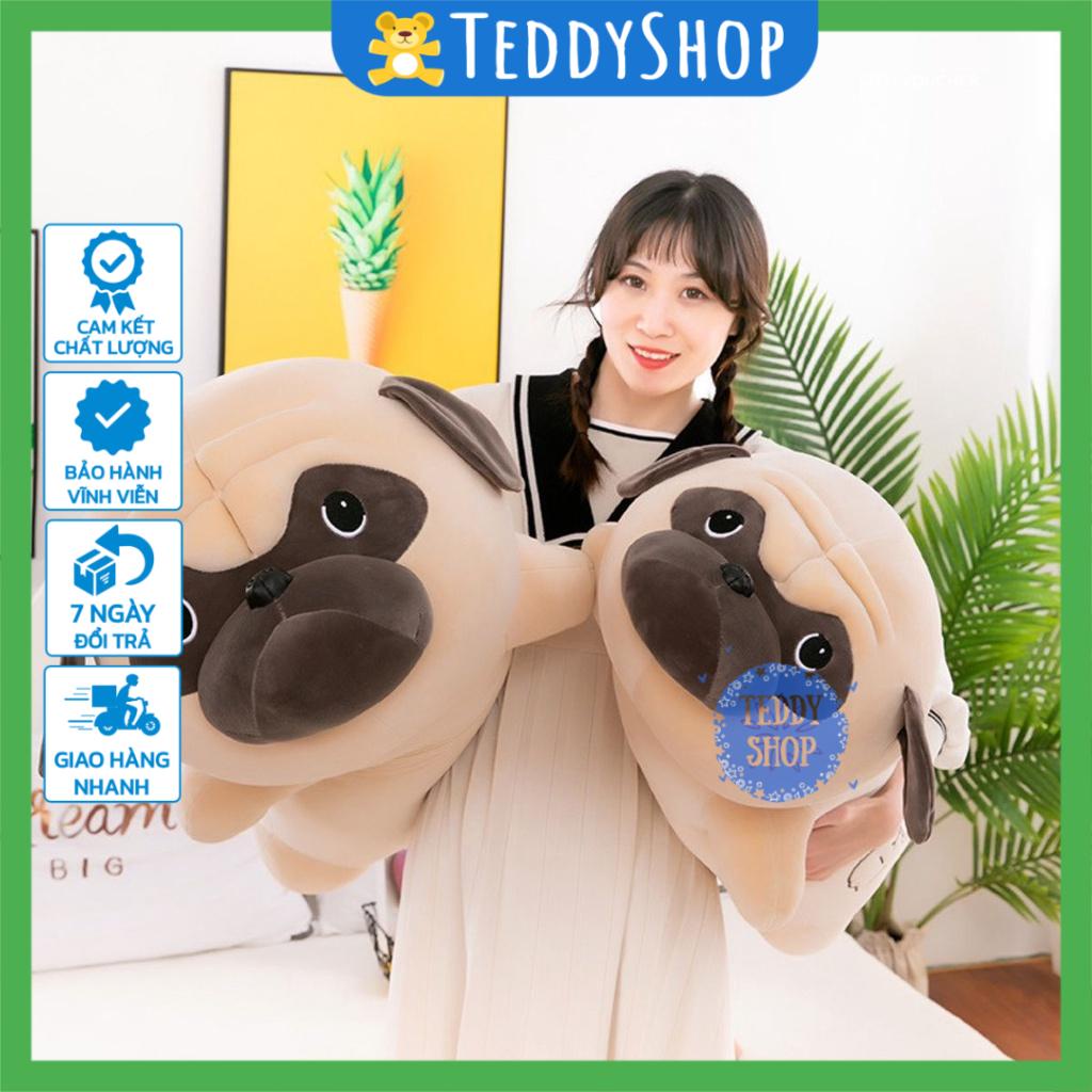 Gấu bông chó Pug Nô tài thú nhồi bông chó Bull mặt xệ nằm mềm mịn đáng yêu hàng cao cấp