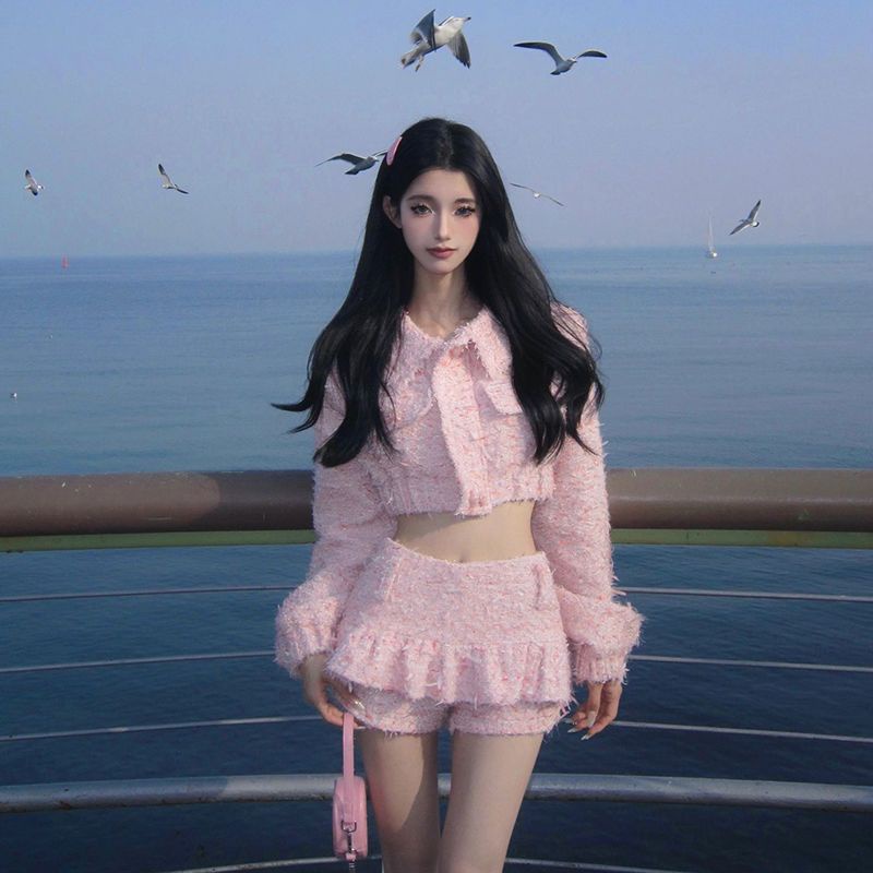 Set Áo Quần culottes Eo Cao Xếp Ly Thời Trang Thu Đông Phong Cách Mới Cho Nữ