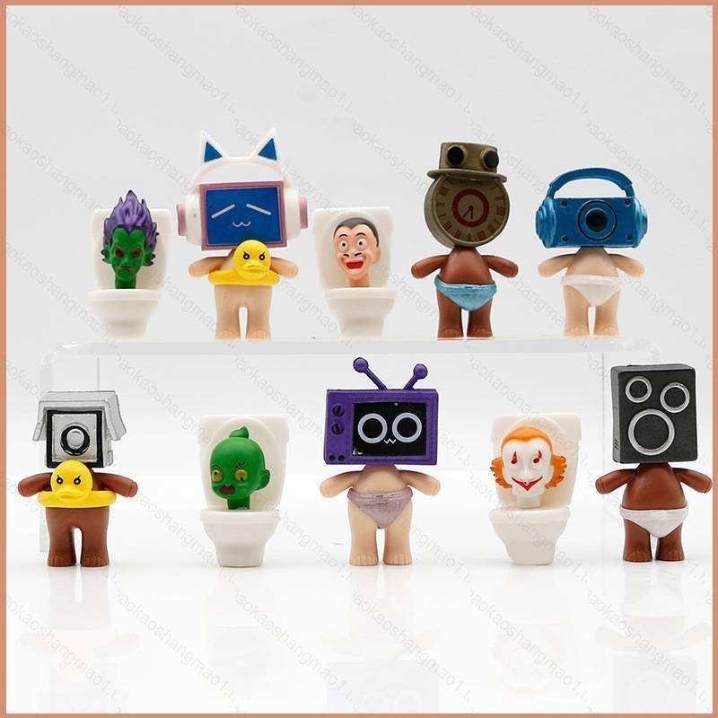 Winlk Set 10 Mô Hình Đồ Chơi Toiletkidi q version Loaman tv man Búp Bê Người Đàn Ông Làm Quà Tặng Cho Trẻ Em