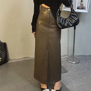 Chân Váy Da Lưng Cao Thời Trang Dành Cho Nữ
