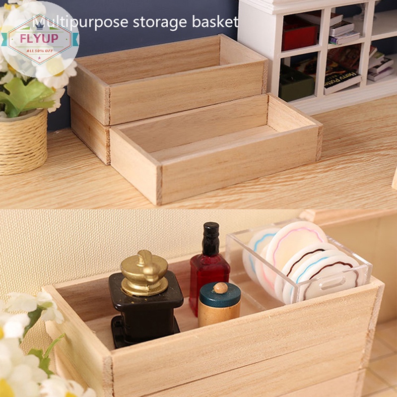 Giỏ Gỗ mini Đựng Trái Cây / Rau Củ Quả Trang Trí Nhà Búp Bê vn