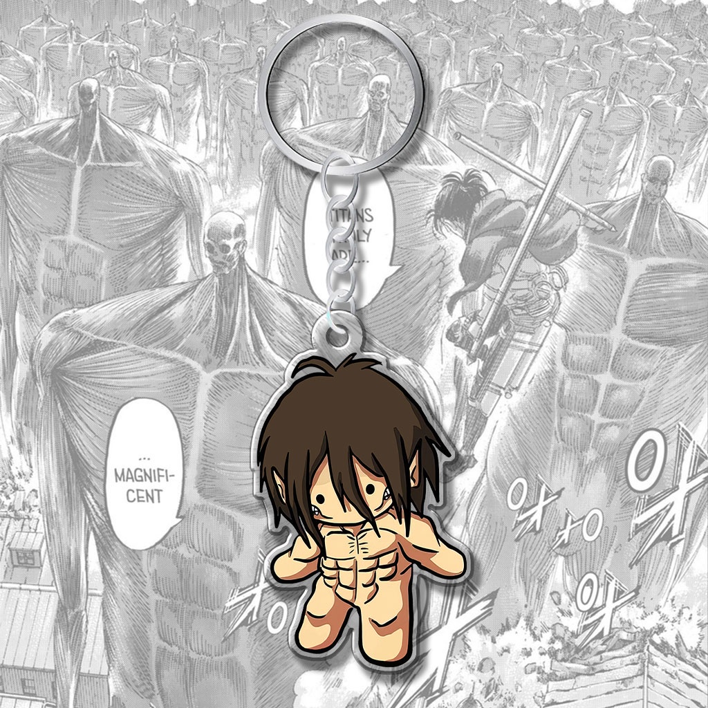 Móc khóa anime Attack on Titan nhân vật chibi Eren Yeager Levi Ackerman Reiner Erwin Annie Manga Hoạt Hình Nhật Bản