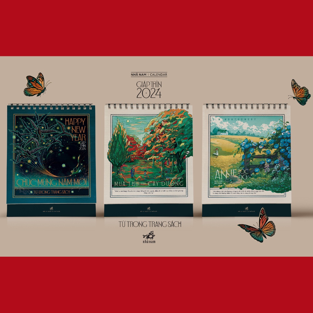 Lịch tết Nhã Nam 2024 gồm Lịch Treo tường và Lịch để bàn  - Bản Quyền