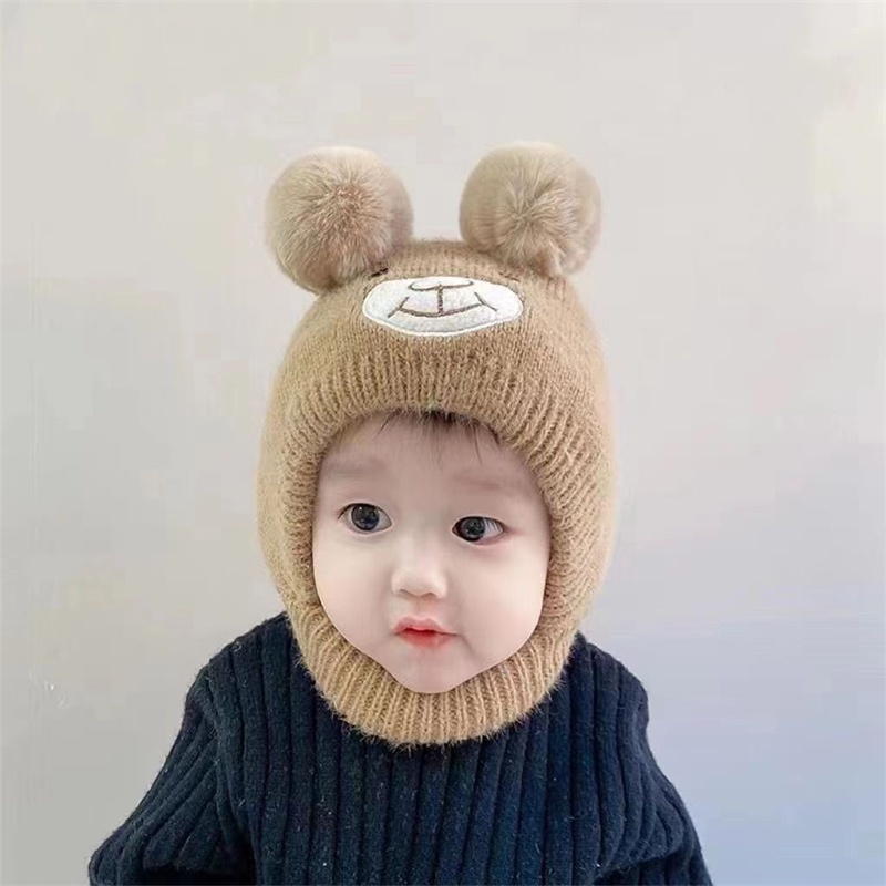 Mũ Len Thu Đông Siêu Dễ Thương Bảo Vệ Tai Cho Bé Sơ Sinh