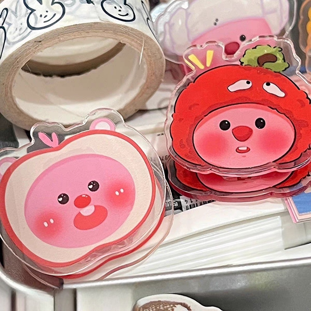 Dễ Thương Loopy Văn Phòng Phẩm Kẹp Pp Kẹp Acrylic Sổ Tay Kẹp Hoạt Hình Học Sinh Tập Tin Kiểm Tra Kẹp Giấy -top3C01