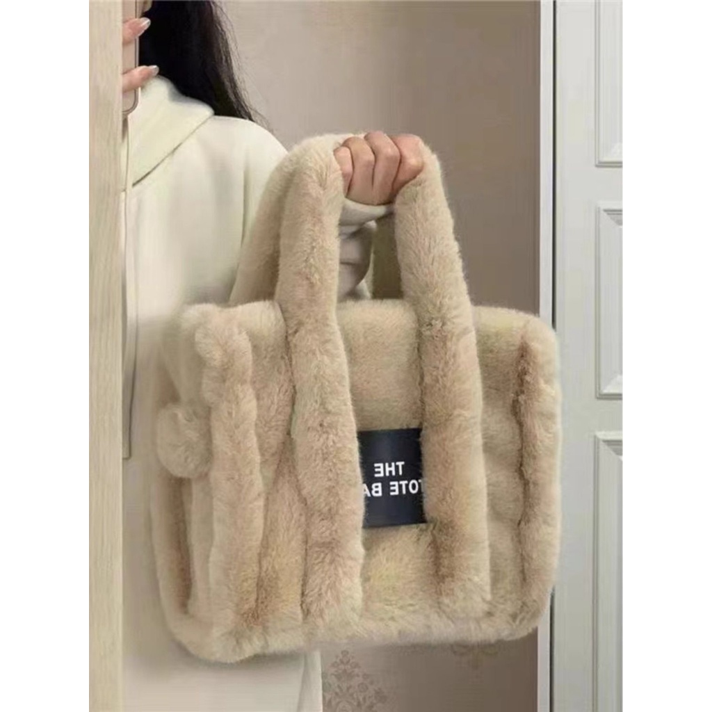 Túi Xách Tay Vải Lông Dễ Phối Đồ Cho Nàng Thích Style Nhẹ Nhàng Dễ Thương Nhiều Màu Sắc