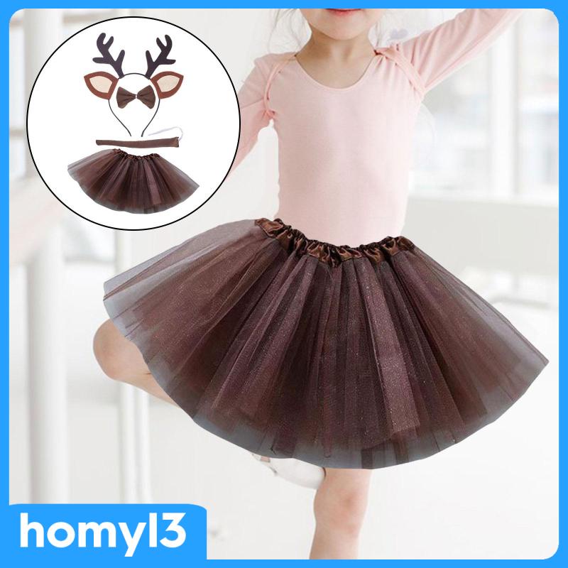 Set Băng Đô + Đầm Hóa Trang Tuần Lộc Xinh Xắn Cho Bé Gái