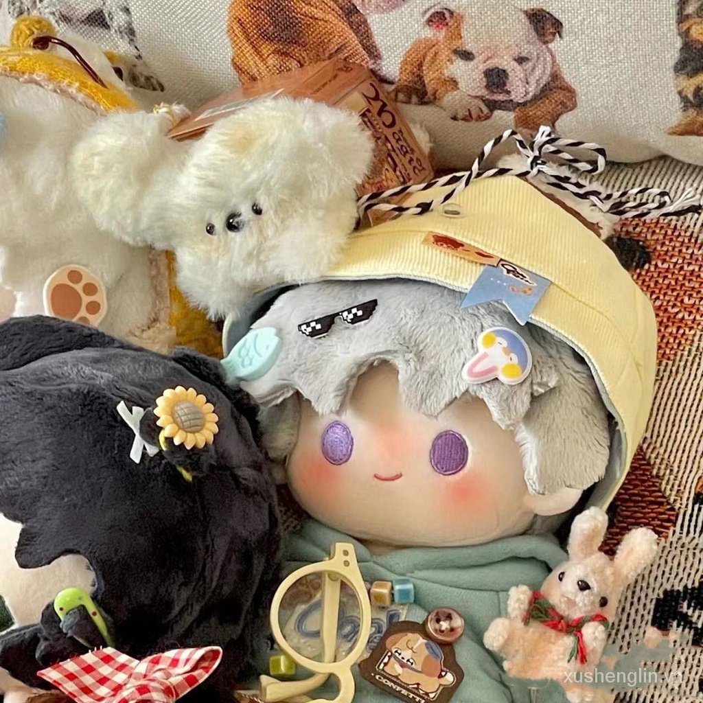 New check Doudou light and night love Charlie Su cotton doll 20cm anime surrounding cute plush doll change