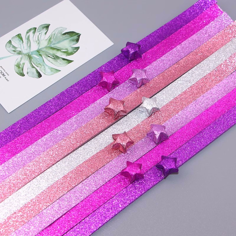 Set 360 / 520 Tờ Giấy Gấp Origami Họa Tiết Ngôi Sao Lấp Lánh