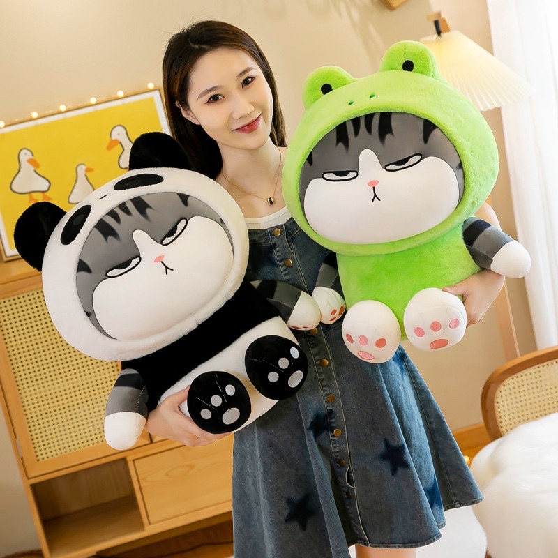 Đồ chơi bằng nhung mới nhất của Hoàng đế Ngô Vạn tuế mèo biến thành búp bê gấu trúc ếch 22-40cm