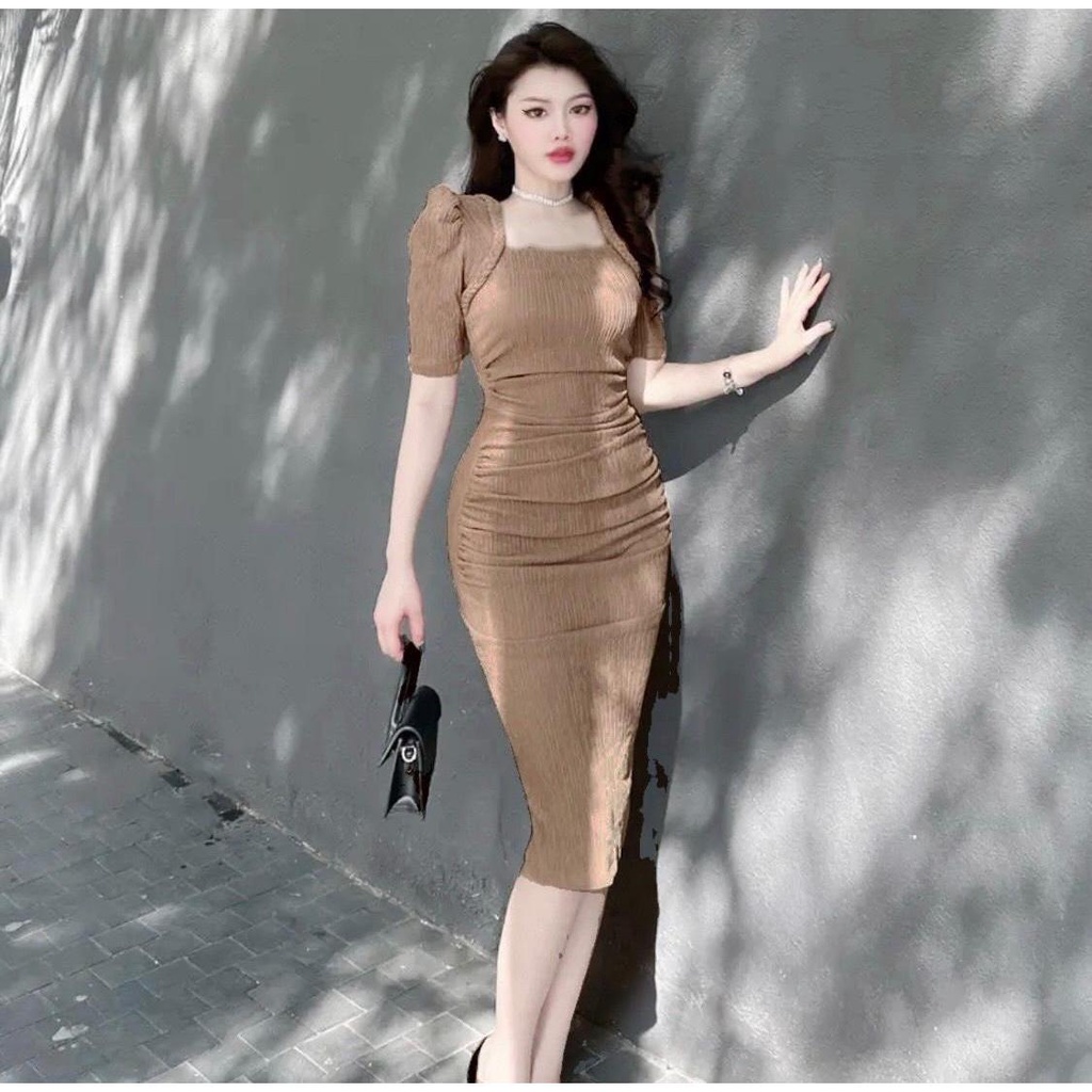 Váy  Dự Tiệc Vải Thun Xốp Nhật Bigsize 50-100kg Nữ Dress