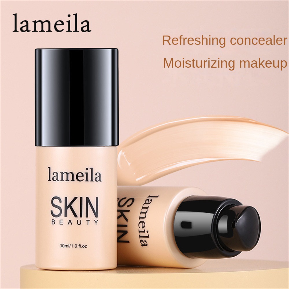 Lameila Matte Liquid Foundation Kem Nền Kiểm Soát Dầu Lâu Dài Che Khuyết Điểm Độ Che Phủ Đầy Đủ Chống Thấm Nước Đường Viền Trang Điểm 30g * KÍNH