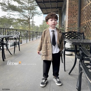 Áo dạ mango kẻ cho bé trai bé gái