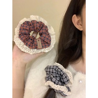 Dây Cột Tóc Đuôi Ngựa Bằng Ren Kẻ Sọc Cổ Điển Ngọt Ngào Cho Nữ